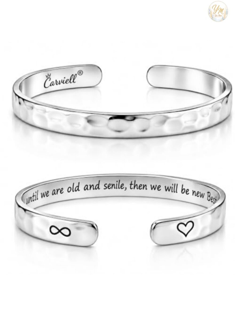 Engraved Cuff Bracelet 316L Surgical Stainless Steel Adjustable Best Friend Gift